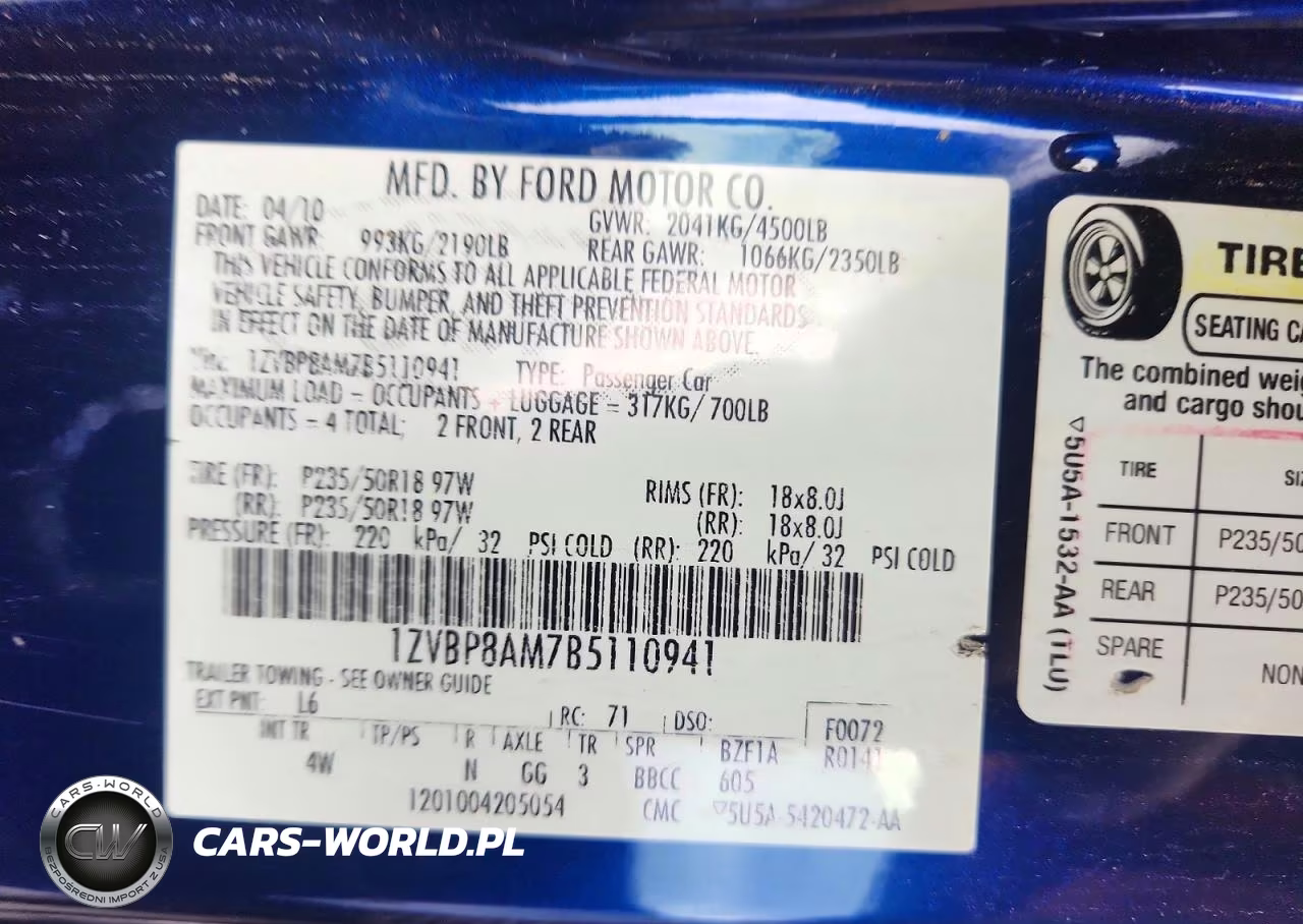 2011 Ford Mustang VIN:1ZVBP8AM7B5110941 - 12