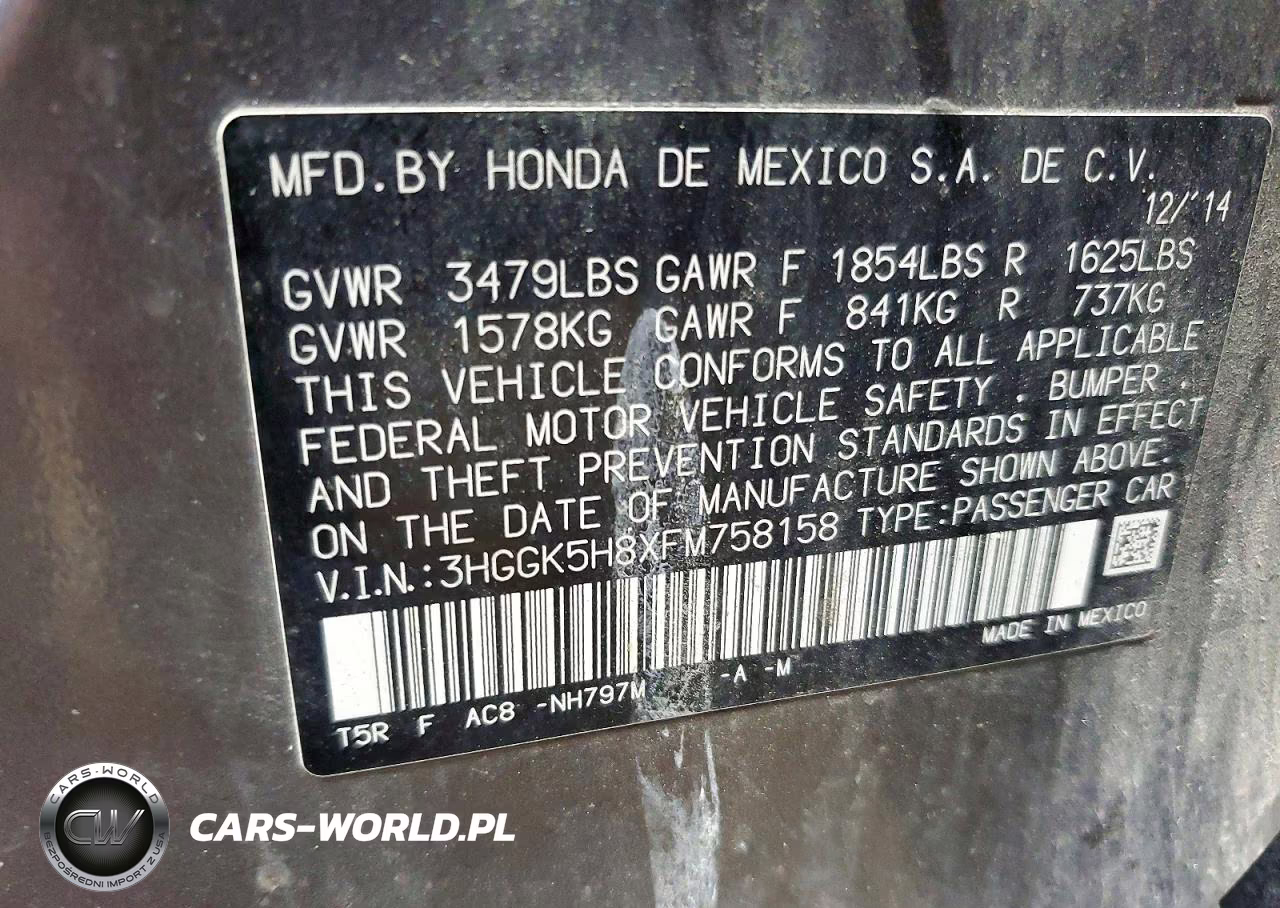2015 Honda Fit Ex VIN:3HGGK5H8XFM758158 - 13