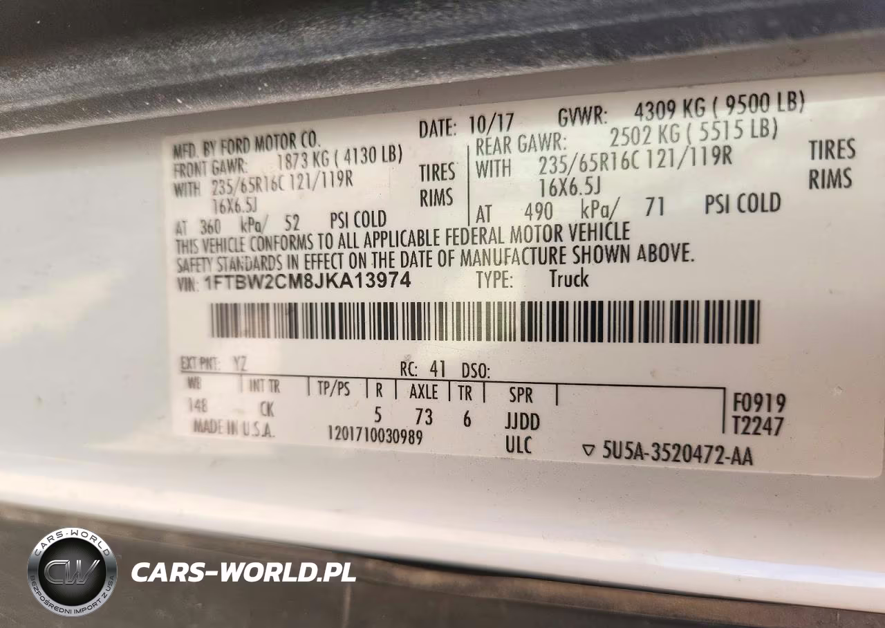 2018 Ford Transit T-350 VIN:1FTBW2CM8JKA13974 - 12
