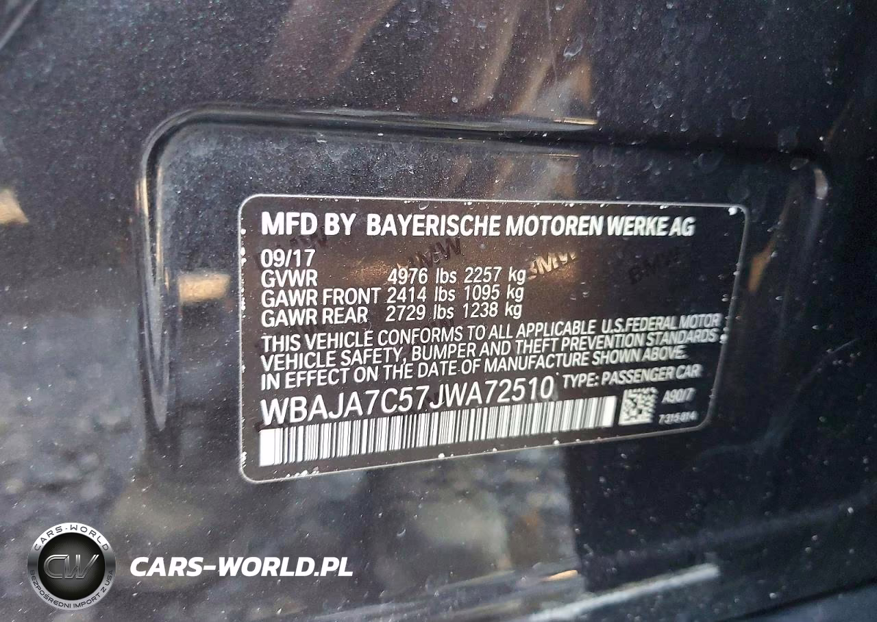 2018 BMW 530 Xi VIN:WBAJA7C57JWA72510 - 12
