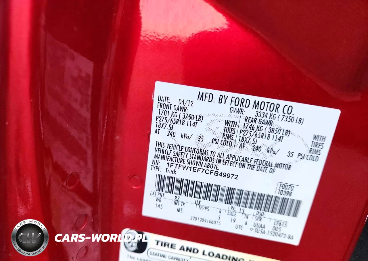 2012 Ford F150 Supercrew VIN:1FTFW1EF7CFB49972 - 12