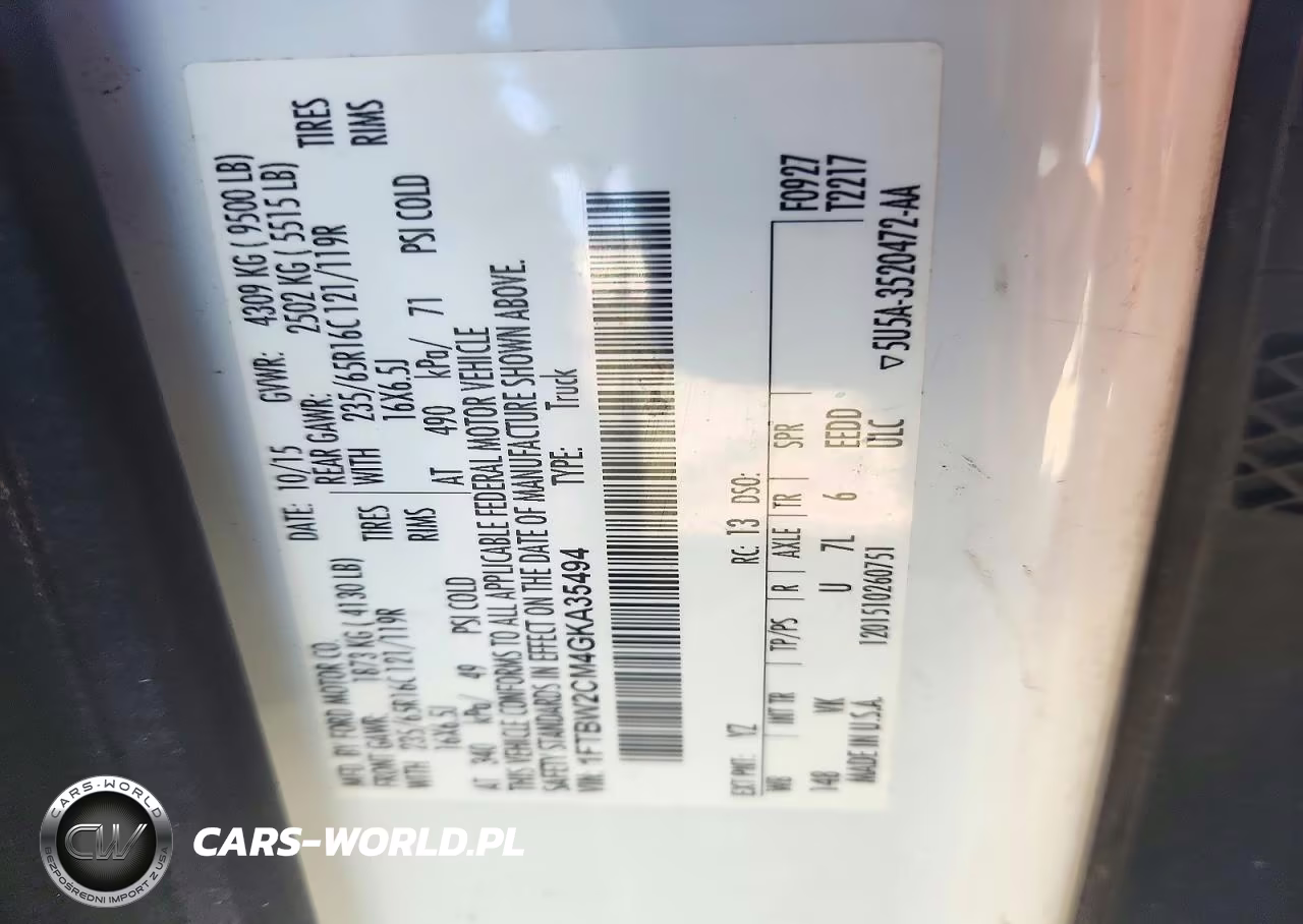 2016 Ford Transit 350 Delivery Van VIN:1FTBW2CM4GKA35494 - 13