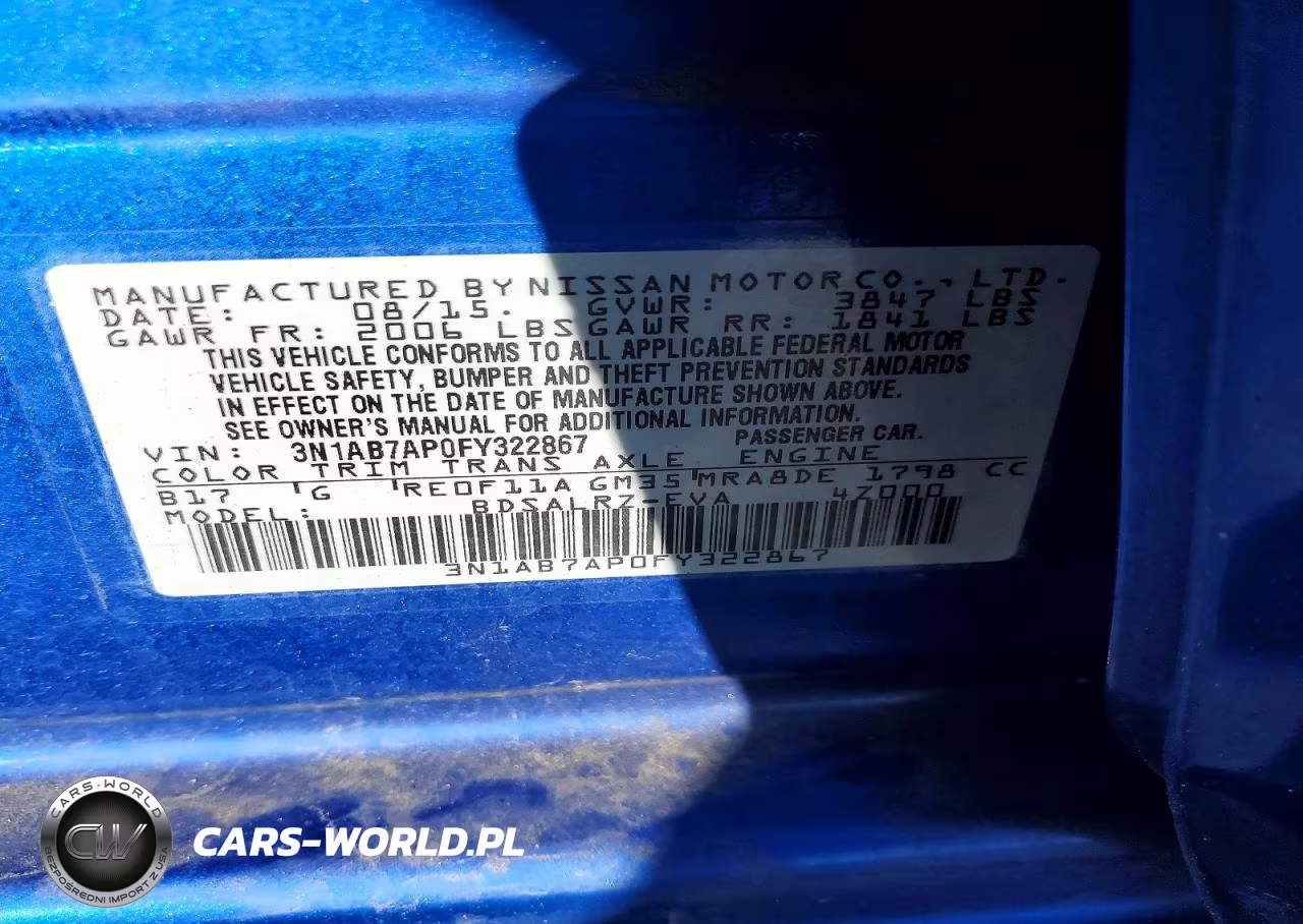 2015 Nissan Sentra Sr VIN:3N1AB7AP0FY322867 - 12