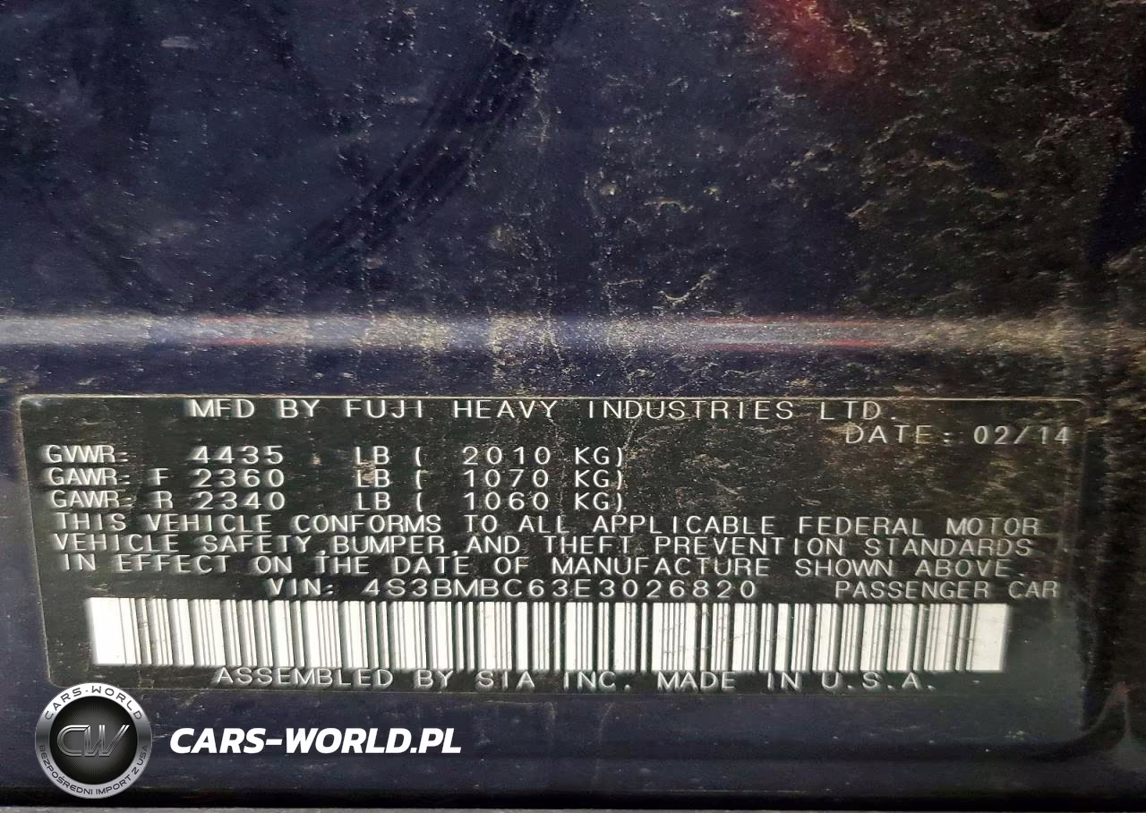2014 Subaru Legacy 2.5I Premium VIN:4S3BMBC63E3026820 - 12