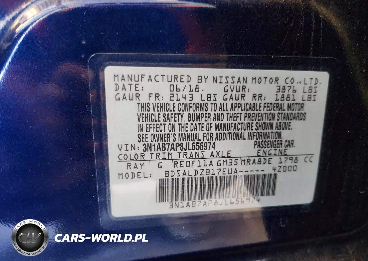 2018 Nissan Sentra Sv VIN:3N1AB7AP8JL656974 - 12