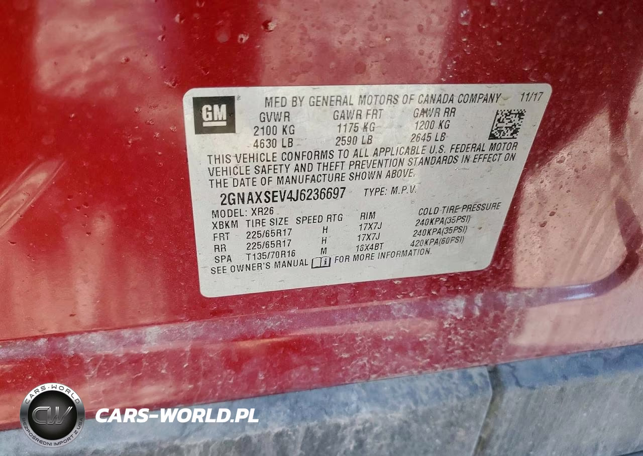 2018 Chevrolet Equinox Lt VIN:2GNAXSEV4J6236697 - 13