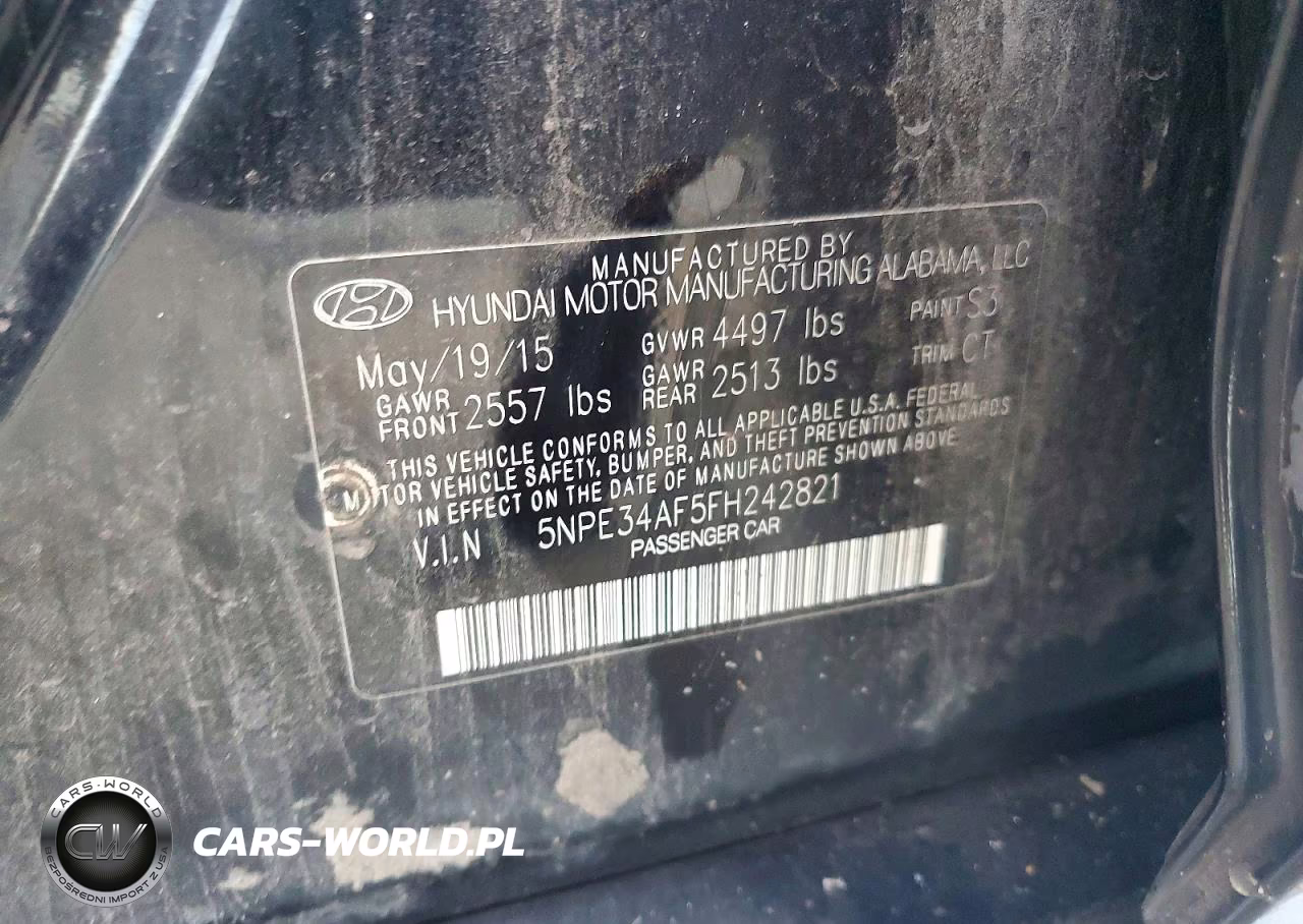 2015 Hyundai Sonata Limited VIN:5NPE34AF5FH242821 - 12
