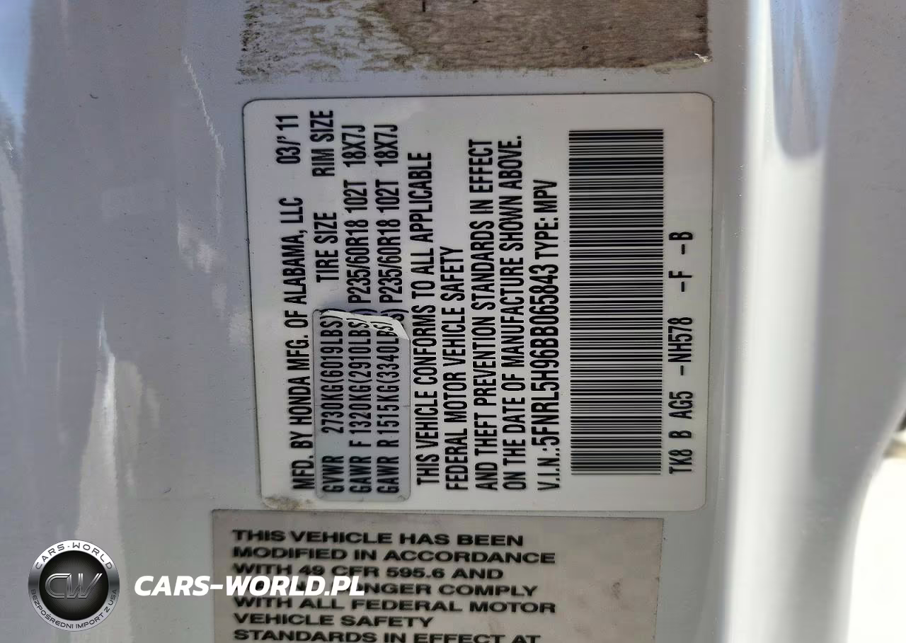 2011 Honda Odyssey Touring VIN:5FNRL5H96BB065843 - 13