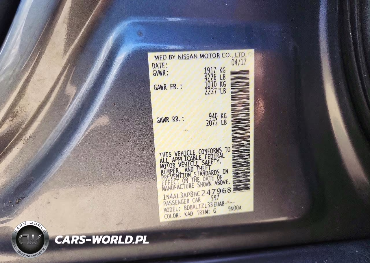 2017 Nissan Altima 2.5 Sv VIN:1N4AL3AP8HC247968 - 12