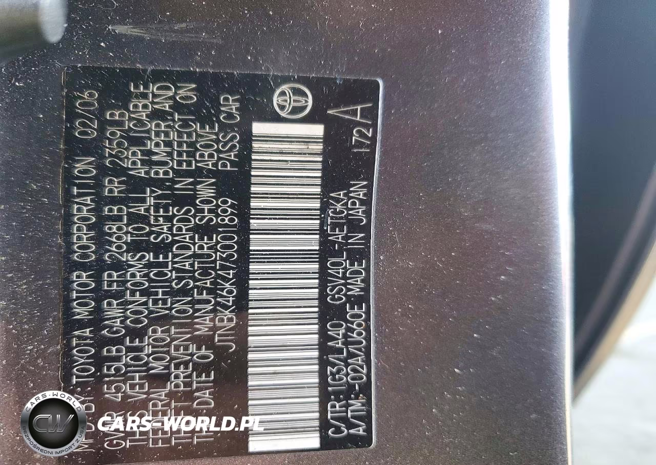 2007 Toyota Camry Xle V6 VIN:JTNBK46K473001899 - 12
