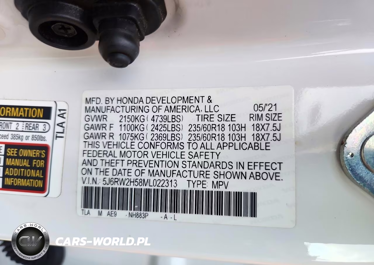2021 Honda Cr-V VIN:5J6RW2H58ML022313 - 13