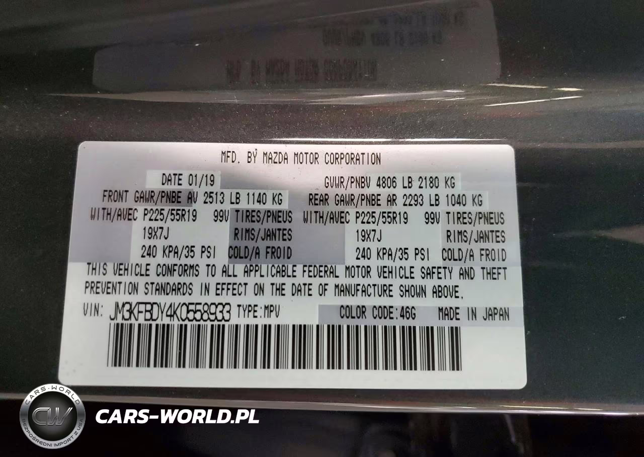2019 Mazda Cx-5 Grand Touring Reserve VIN:JM3KFBDY4K0558933 - 13