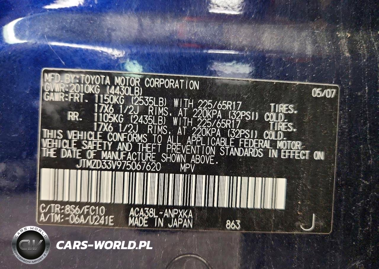 2007 Toyota Rav4 Base VIN:JTMZD33V975067620 - 13