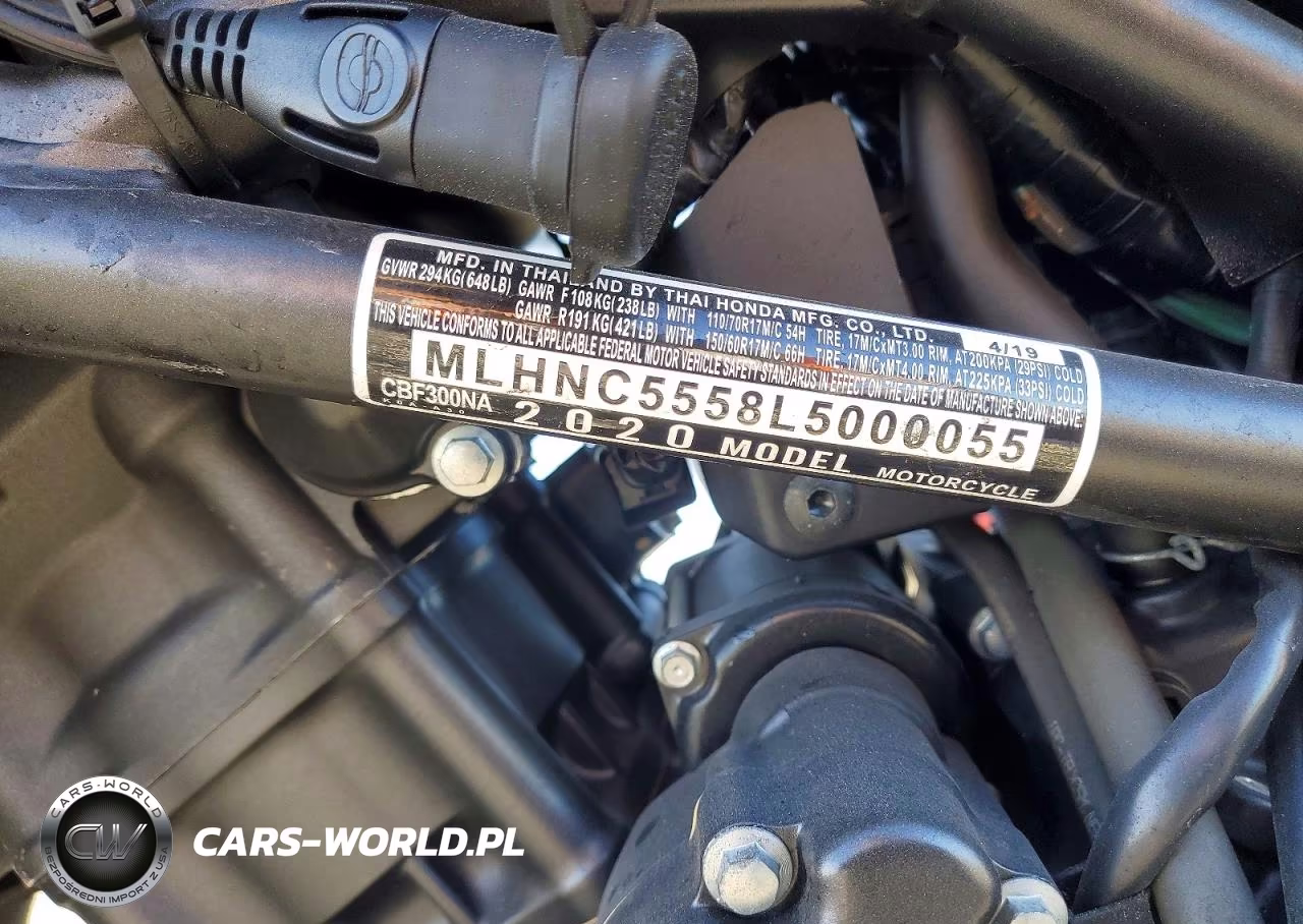 2020 Honda Cbf300 Na VIN:MLHNC5558L5000055 - 9