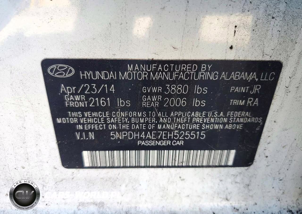 2014 Hyundai Elantra Se VIN:5NPDH4AE7EH525515 - 12