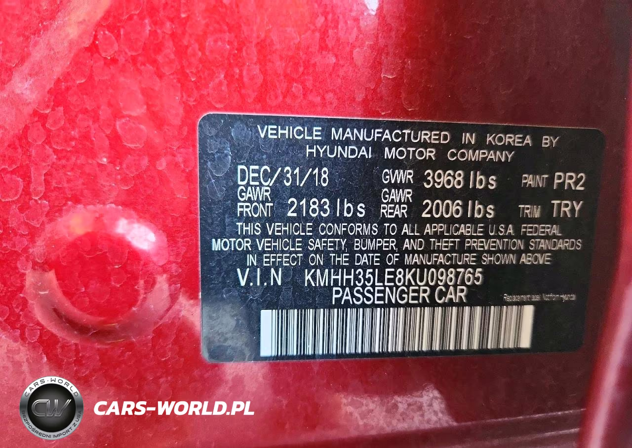 2019 Hyundai Elantra Gt Base VIN:KMHH35LE8KU098765 - 12