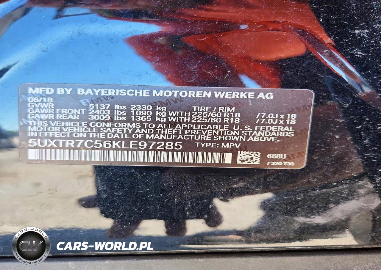 2019 BMW X3 Sdrive30I VIN:5UXTR7C56KLE97285 - 13