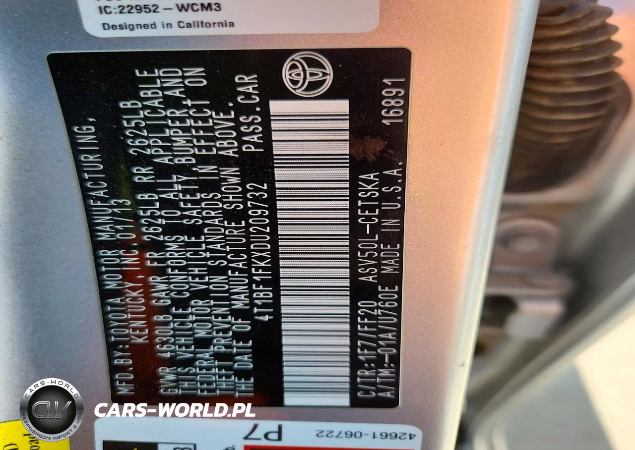 2013 Toyota Camry Se VIN:4T1BF1FKXDU209732 - 12