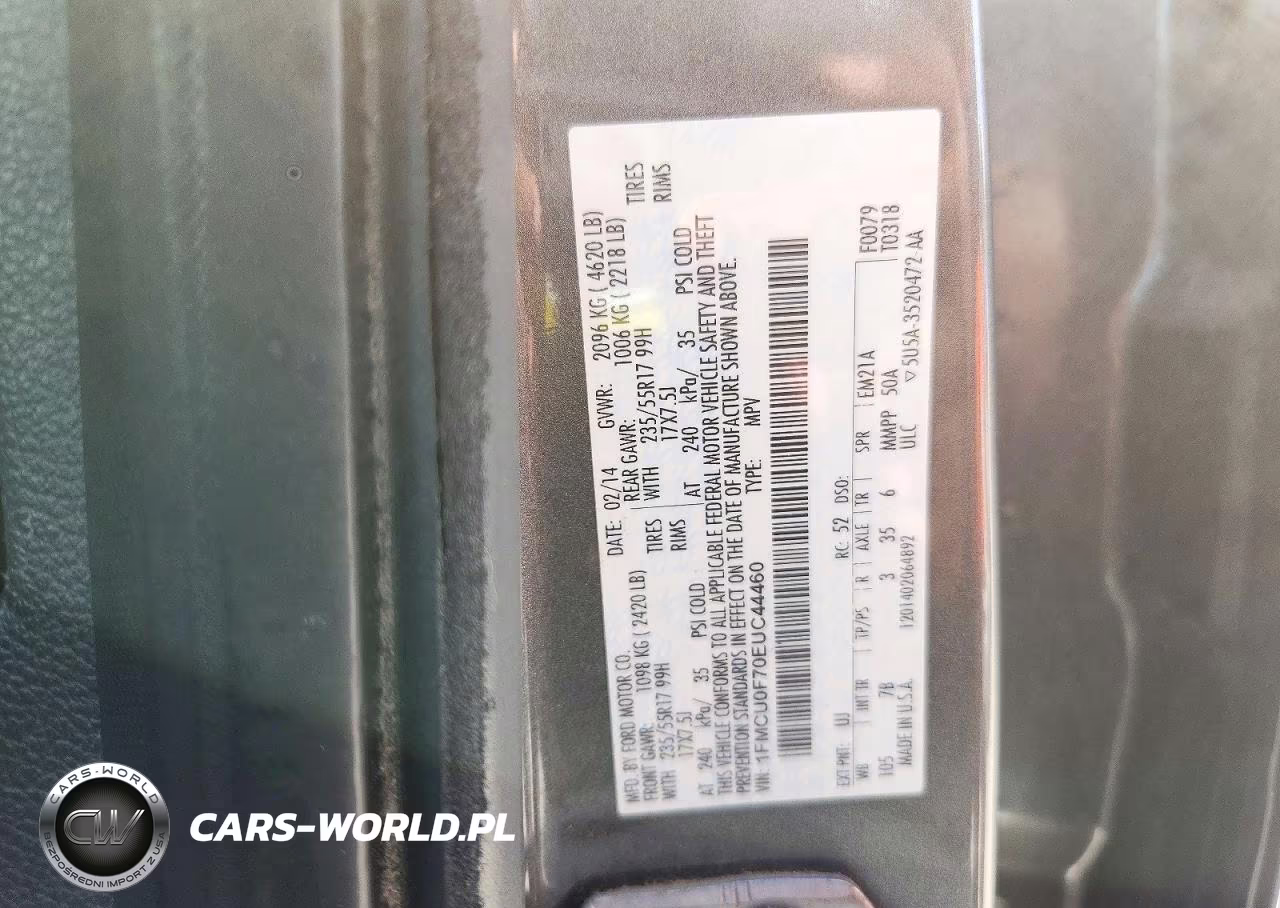 2014 Ford Escape S VIN:1FMCU0F70EUC44460 - 13
