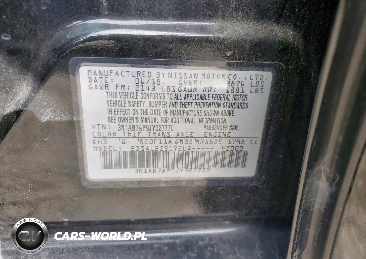 2018 Nissan Sentra S VIN:3N1AB7AP9JY327770 - 13