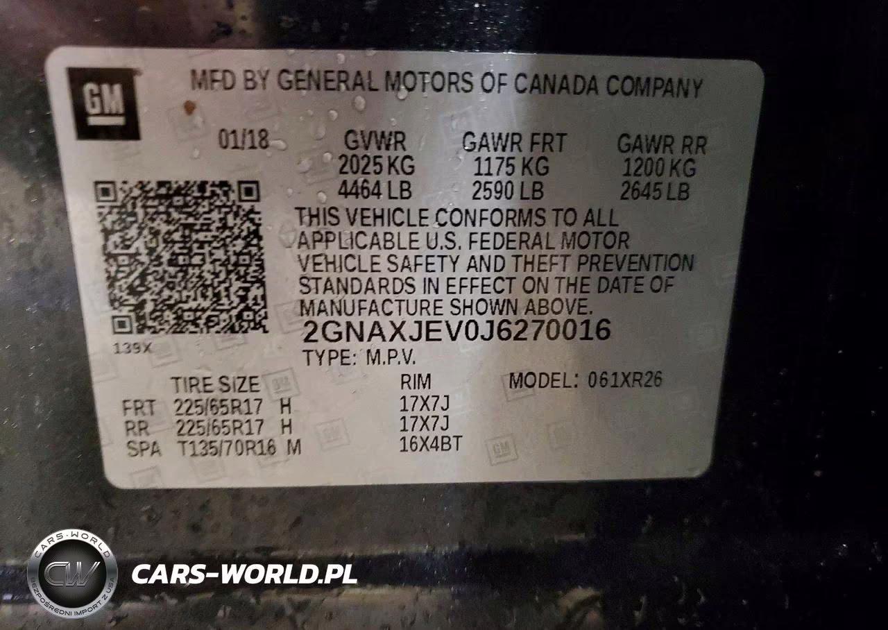 2018 Chevrolet Equinox Lt VIN:2GNAXJEV0J6270016 - 14
