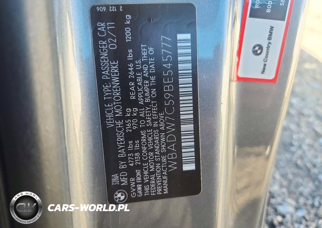 2011 BMW 328 I Sulev VIN:WBADW7C59BE545777 - 12