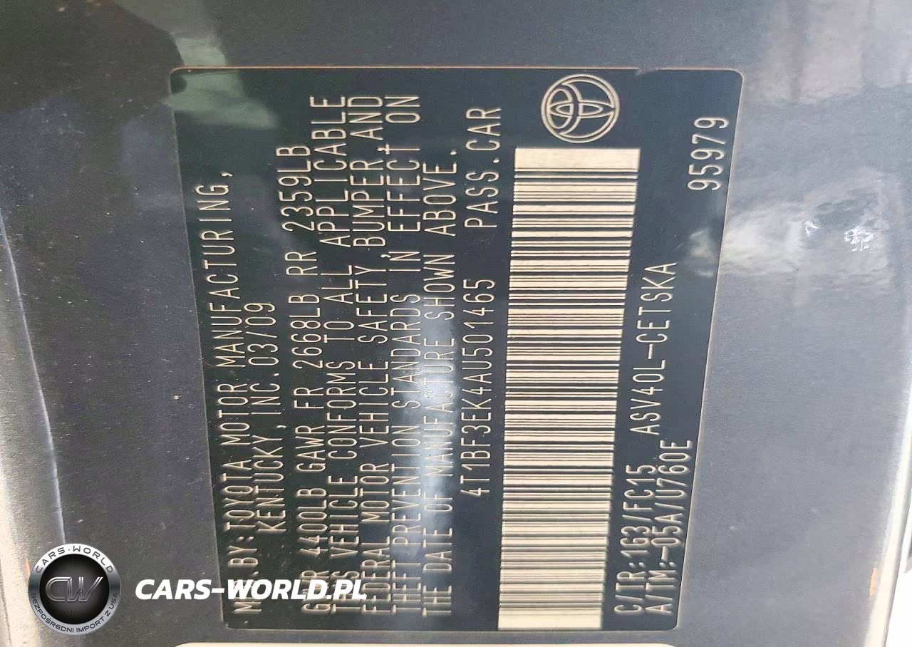 2010 Toyota Camry Se VIN:4T1BF3EK4AU501465 - 12