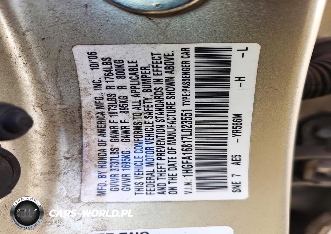 2007 Honda Civic Ex VIN:1HGFA16817L023551 - 12