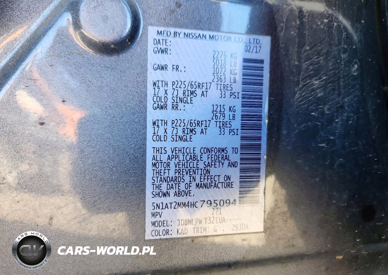 2017 Nissan Rogue S VIN:5N1AT2MM4HC795094 - 14