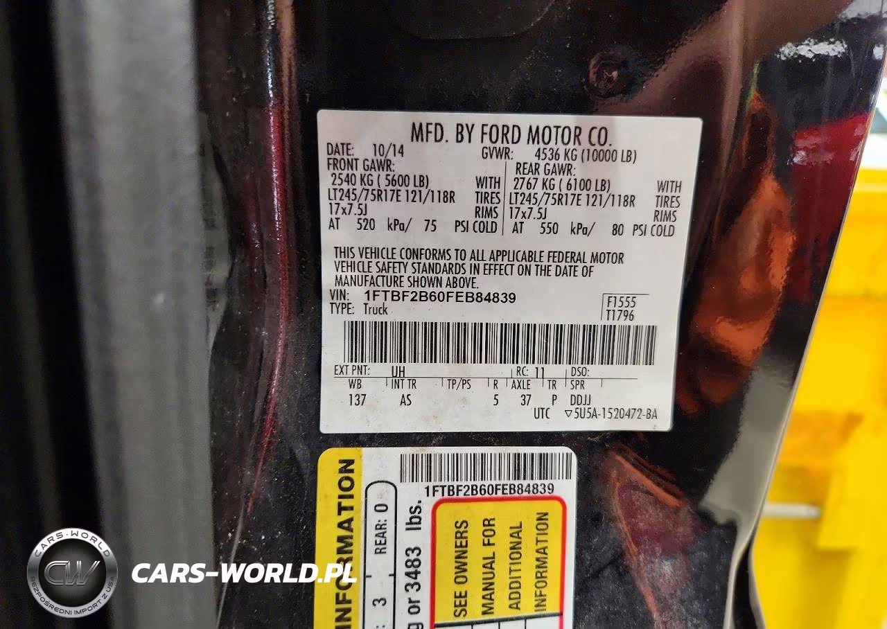 2015 Ford F-250 VIN:1FTBF2B60FEB84839 - 12