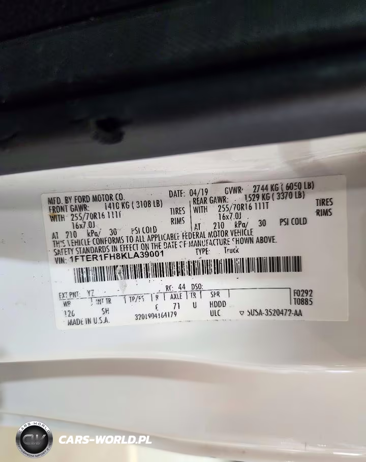 2019 Ford Ranger Xl VIN:1FTER1FH8KLA39001 - 12