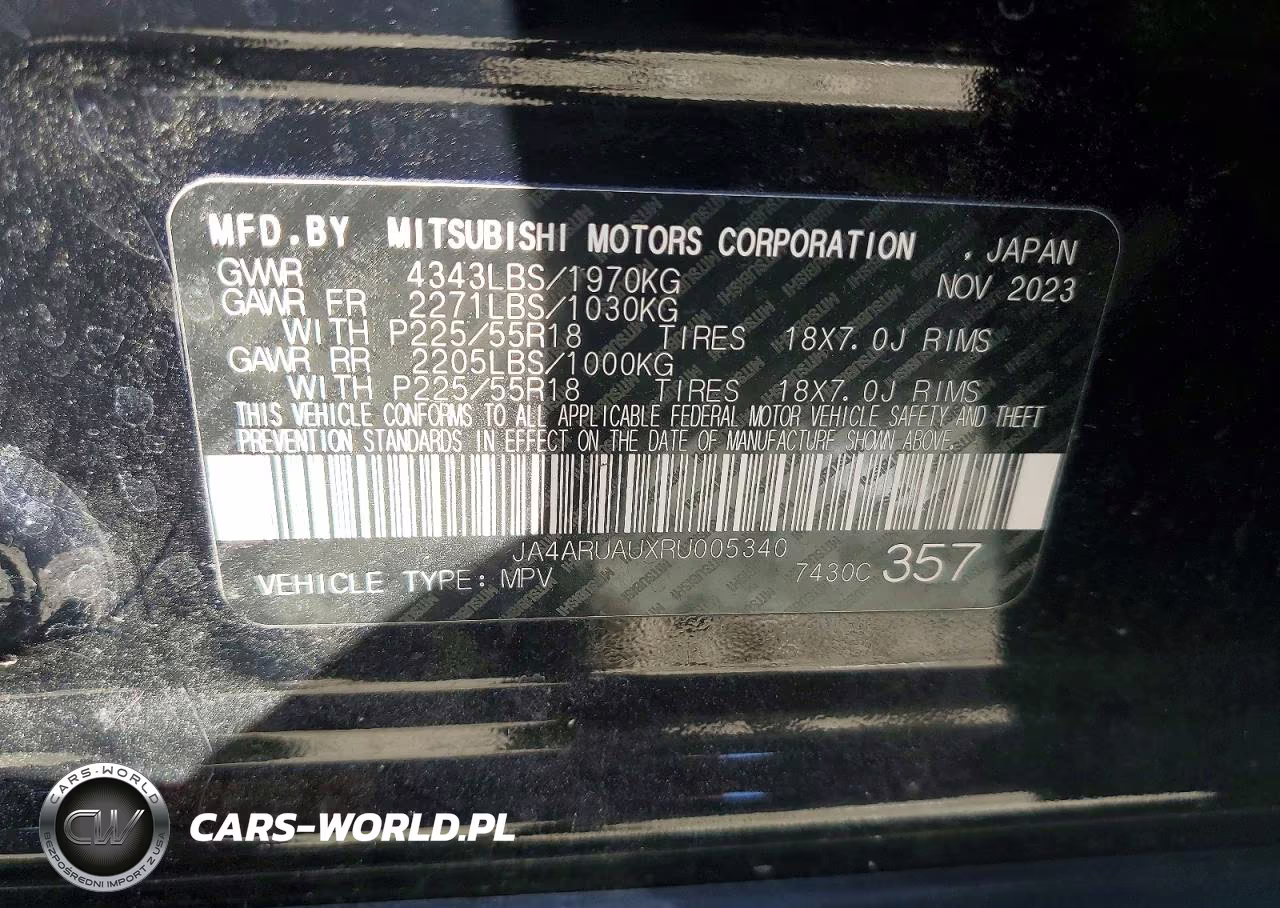 2024 Mitsubishi Outlander Sport S-Se VIN:JA4ARUAUXRU005340 - 13