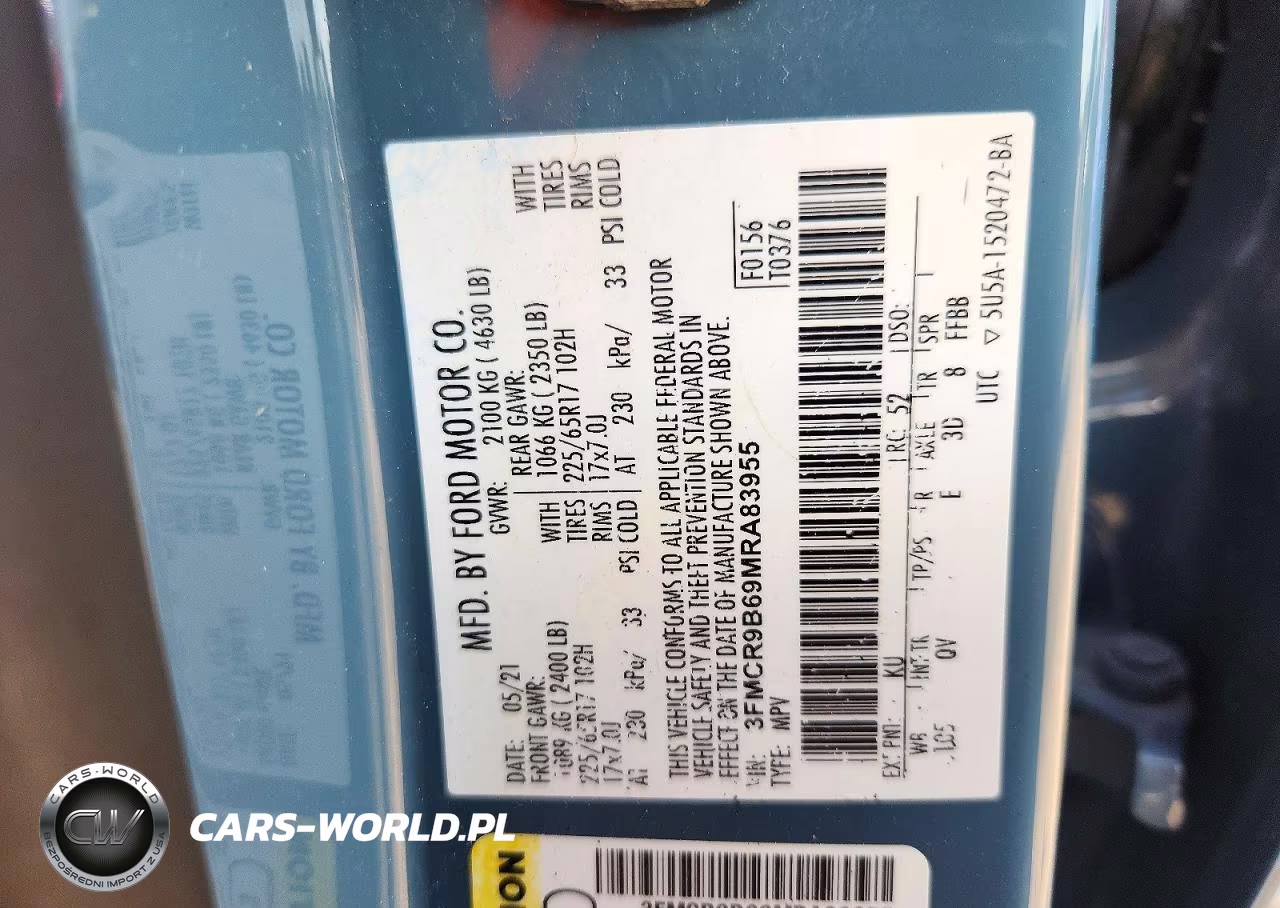 2021 Ford Bronco Sport Big Bend VIN:3FMCR9B69MRA83955 - 12