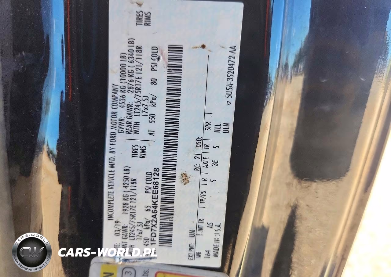 2019 Ford F250 Super Duty VIN:1FD7X2A64KEE68128 - 12