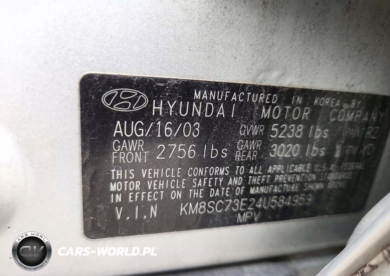 2004 Hyundai Santa Fe Gls VIN:KM8SC73E24U584959 - 13