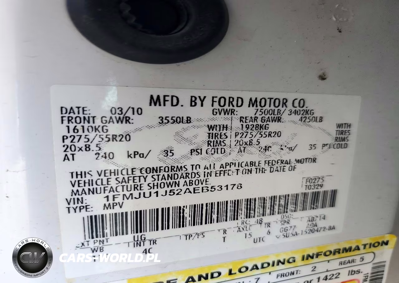 2010 Ford Expedition Eddie Bauer VIN:1FMJU1J52AEB53178 - 13