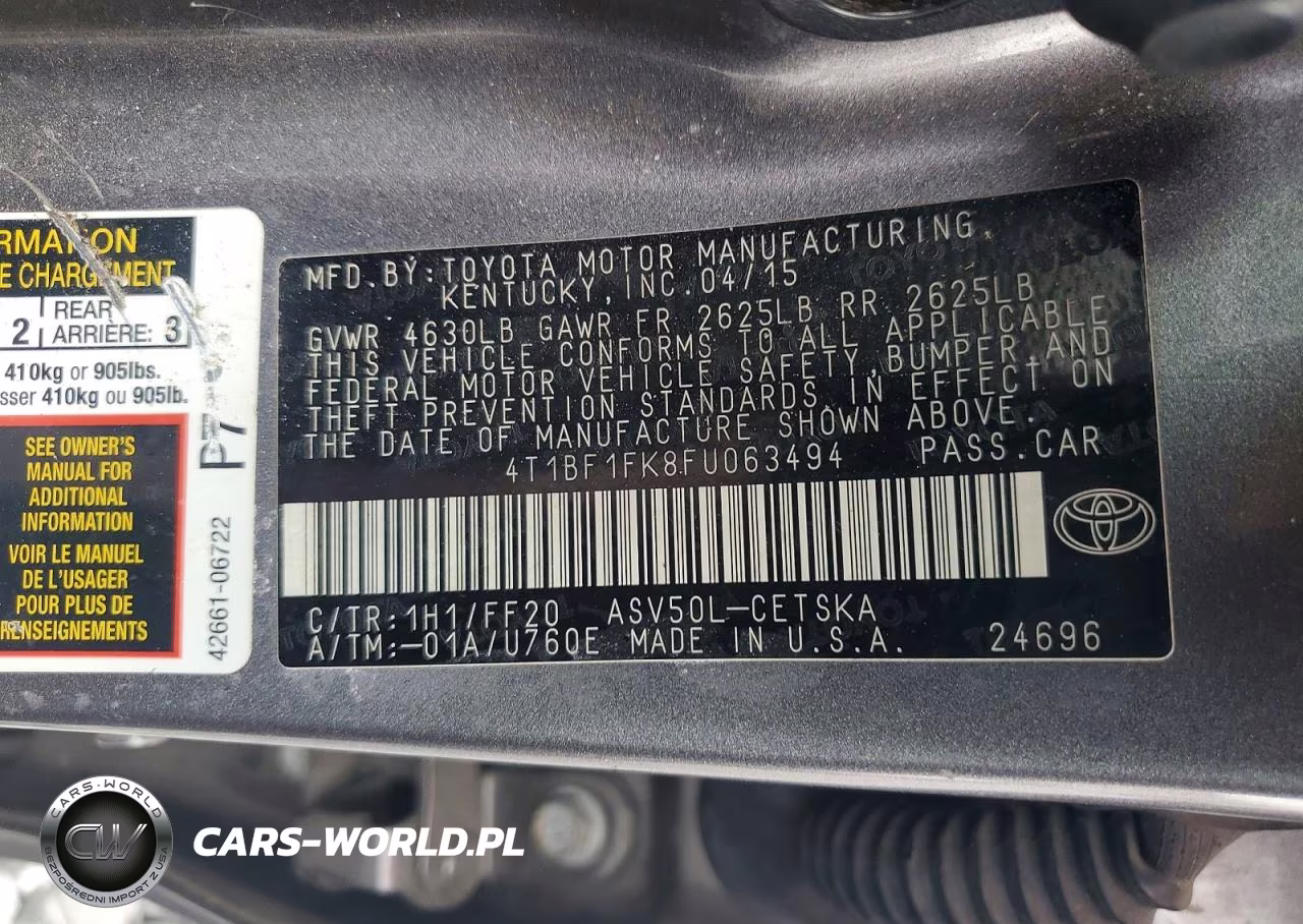 2015 Toyota Camry Le VIN:4T1BF1FK8FU063494 - 13