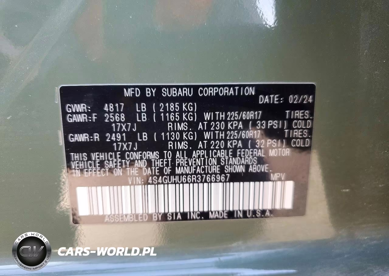 2024 Subaru Crosstrek Wilderness VIN:4S4GUHU66R3766967 - 13