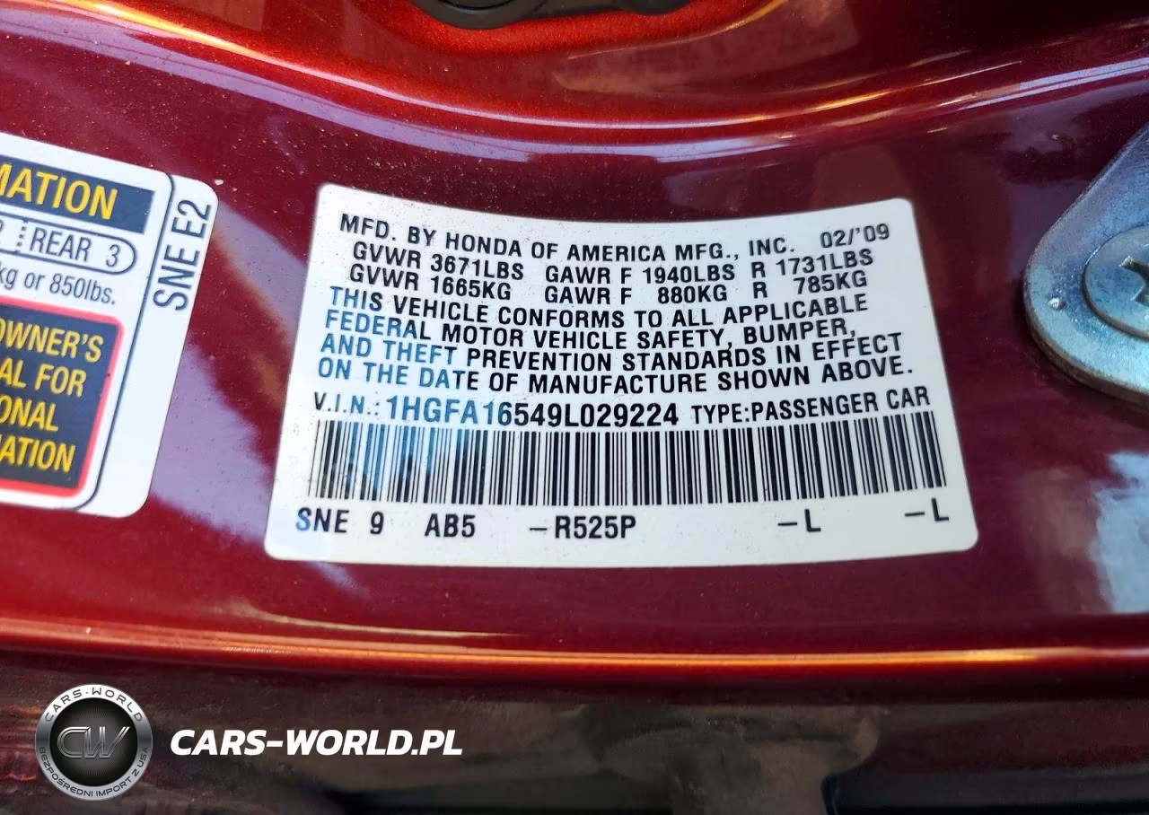 2009 Honda Civic Lx VIN:1HGFA16549L029224 - 12