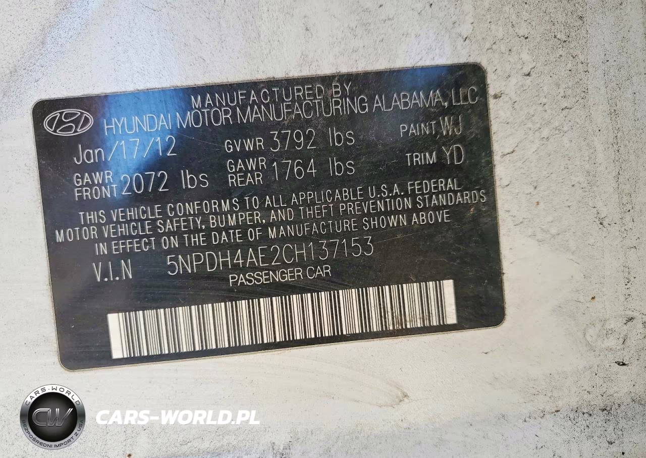 2012 Hyundai Elantra Gls VIN:5NPDH4AE2CH137153 - 12