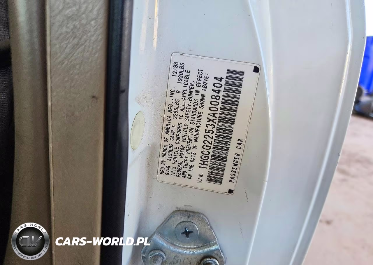 1999 Honda Accord VIN:1HGCG2253XA008404 - 12