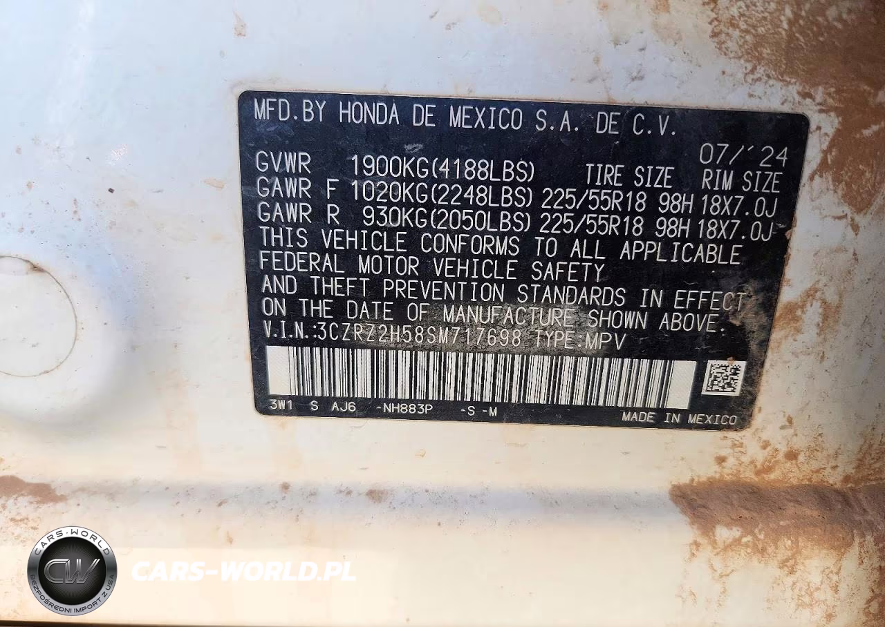 2025 Honda Hr-V Sport VIN:3CZRZ2H58SM717698 - 13