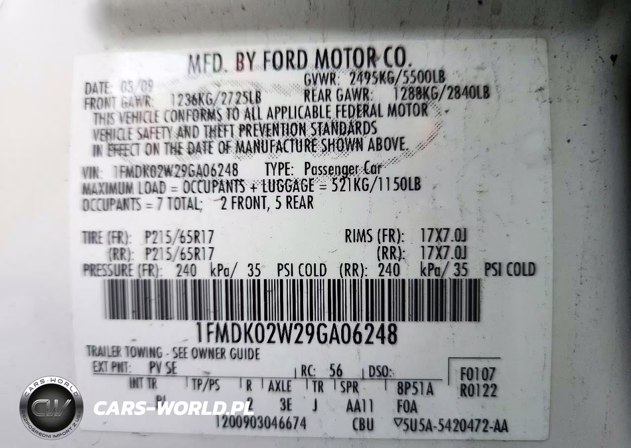 2009 Ford Taurus X Sel VIN:1FMDK02W29GA06248 - 13