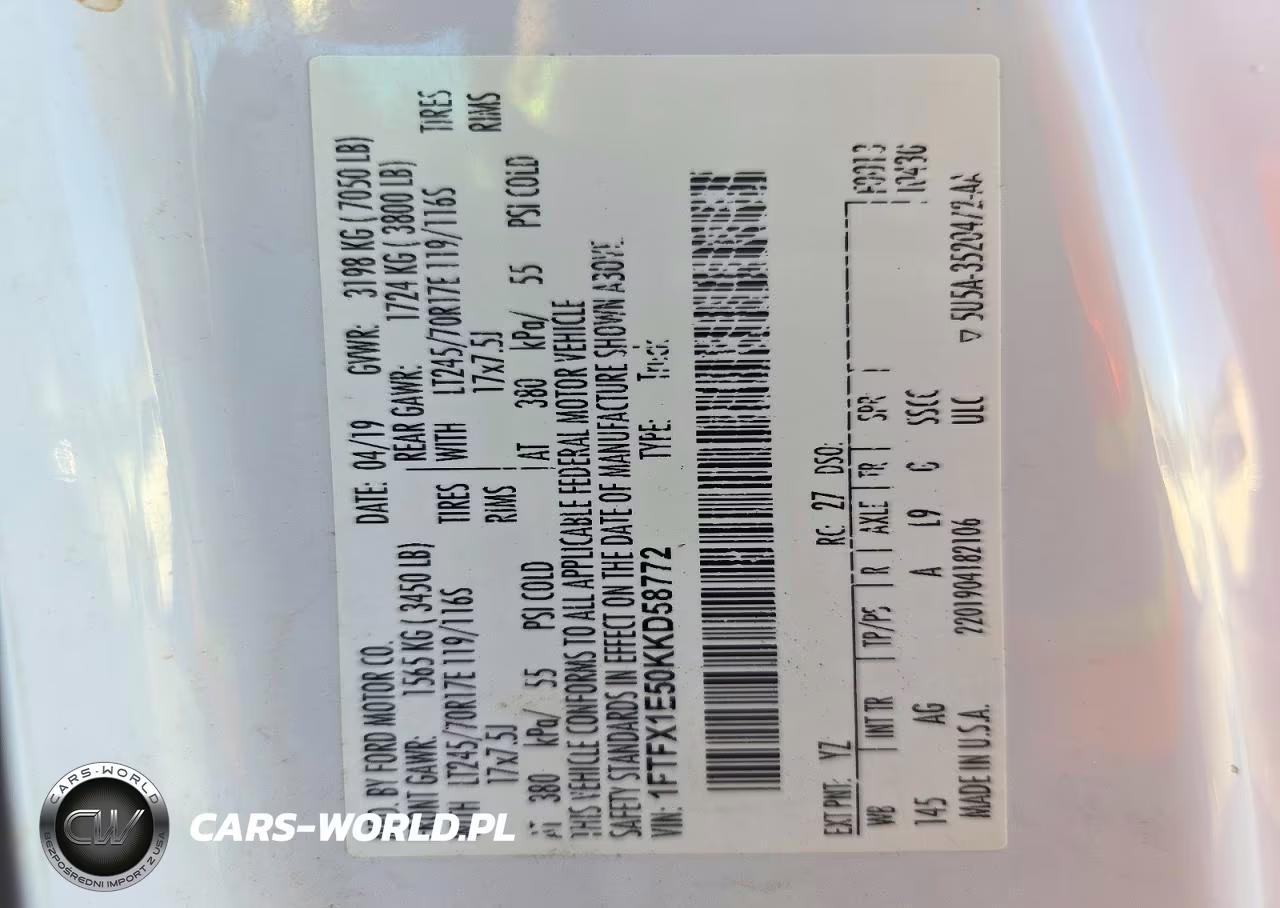 2019 Ford F150 Super Cab VIN:1FTFX1E50KKD58772 - 12