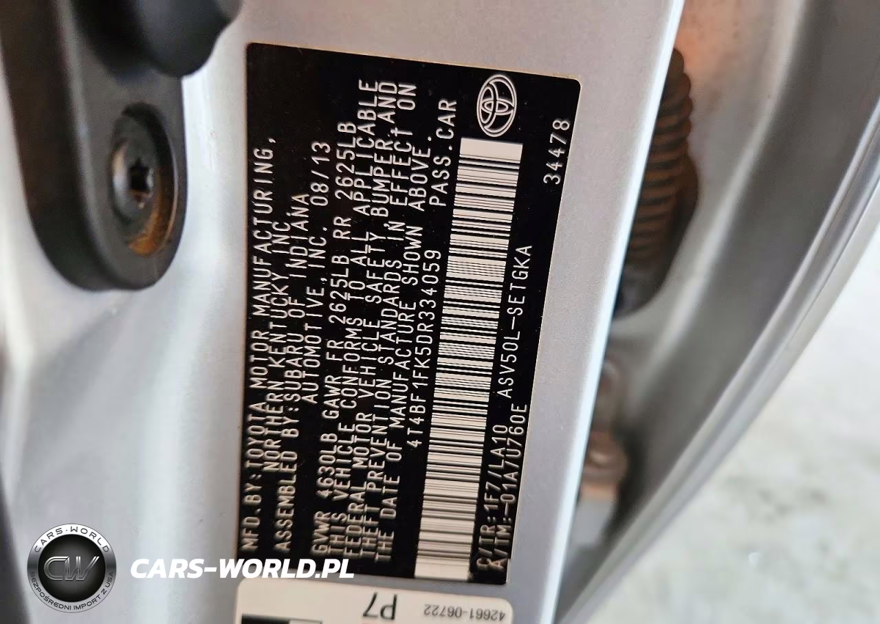 2013 Toyota Camry Xle VIN:4T4BF1FK5DR334059 - 12