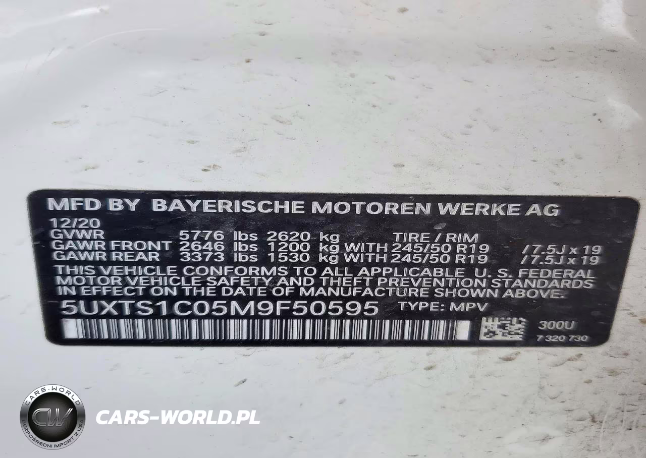 2021 BMW X3 xDrive30E VIN:5UXTS1C05M9F50595 - 14