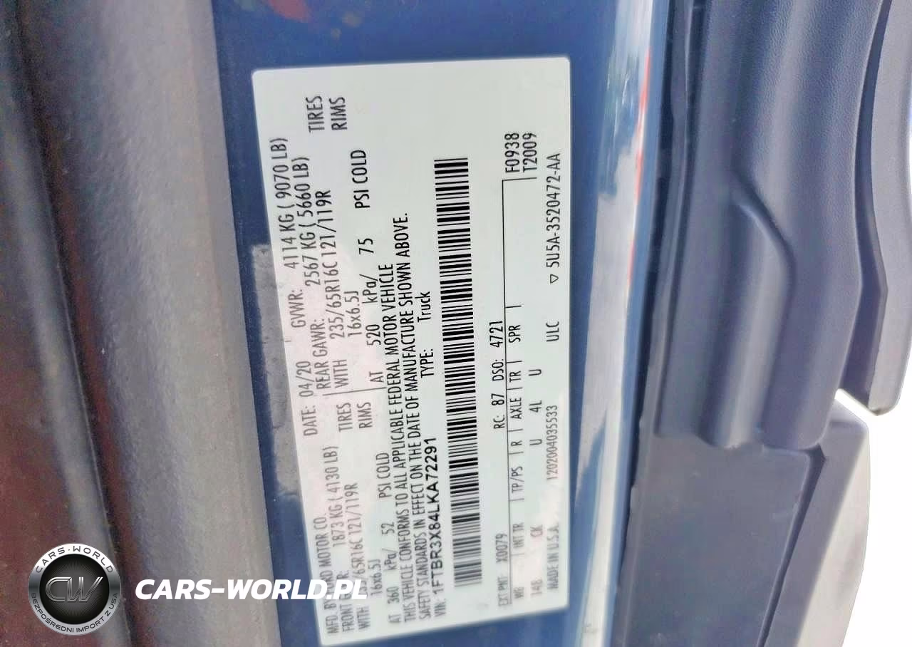 2020 Ford Transit 250 Delivery Van VIN:1FTBR3X84LKA72291 - 14