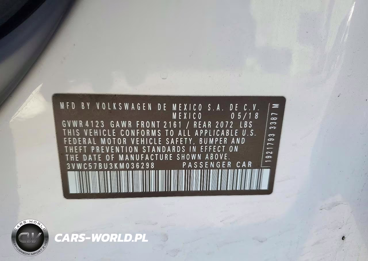 2019 Volkswagen Jetta S VIN:3VWC57BU3KM036298 - 12