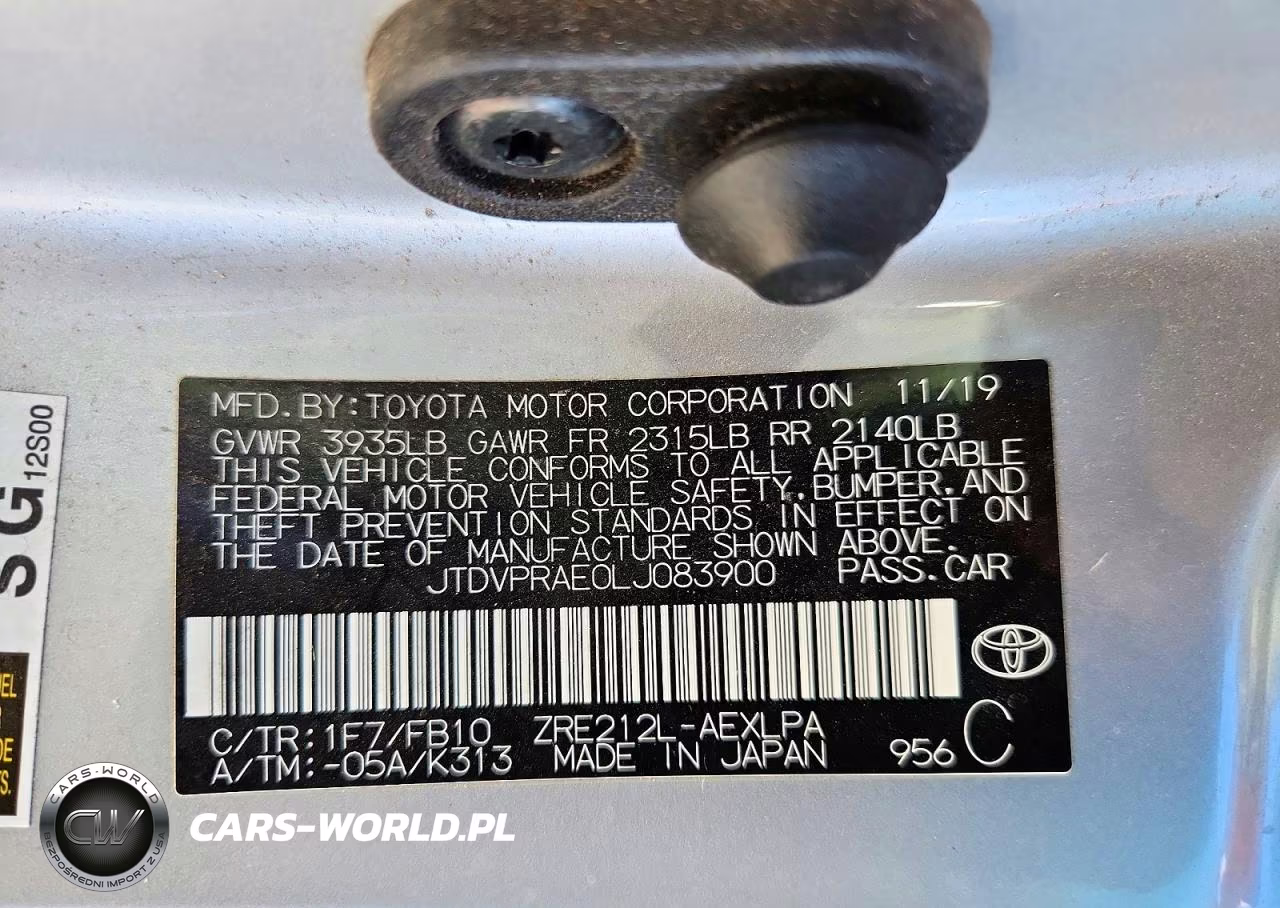2020 Toyota Corolla Le VIN:JTDVPRAE0LJ083900 - 12