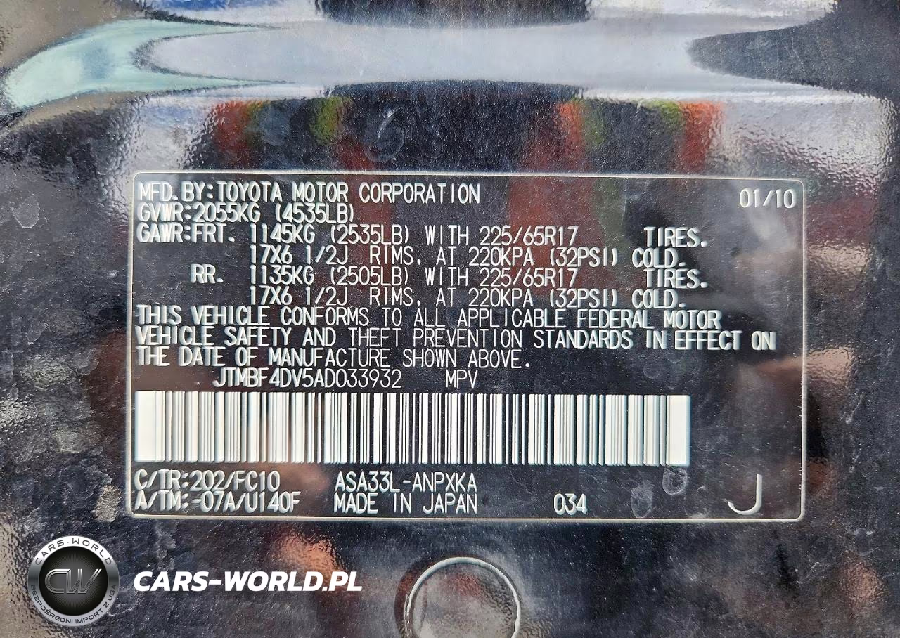 2010 Toyota Rav4 Base VIN:JTMBF4DV5AD033932 - 13